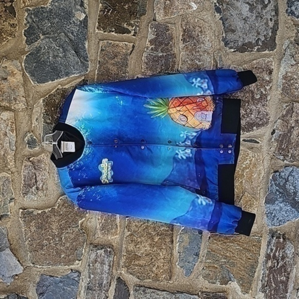 SpongeBob SquarePants Characters Sublimation Bomber Jacket Size Small